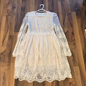 Ivory Lace/Embroidered Boho Chic Dress
